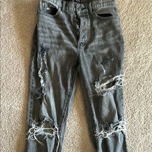 Distressed Gray Jeans